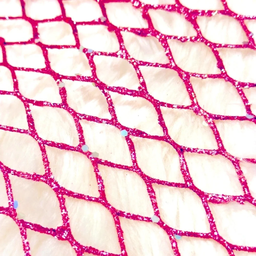 Hot Pink Glitter & Sequins Mesh Roll for Mermaid Party Theme, Decorating, Crafts